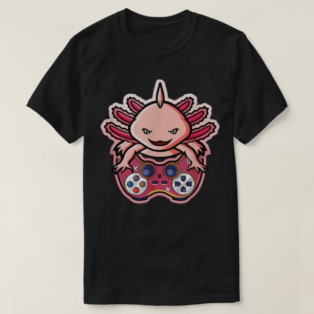 Axolotl Gaming Kids Boys Girls Anime Video Game Ga T-Shirt (Design Front)