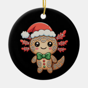 Axolotl Gingerbread Christmas Xmas Matching Family Ceramic Ornament
