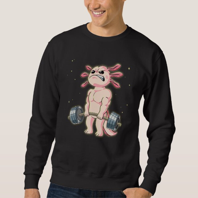 Axolotl Gym Weight Training Deadlift  2 Sweatshirt (Front)