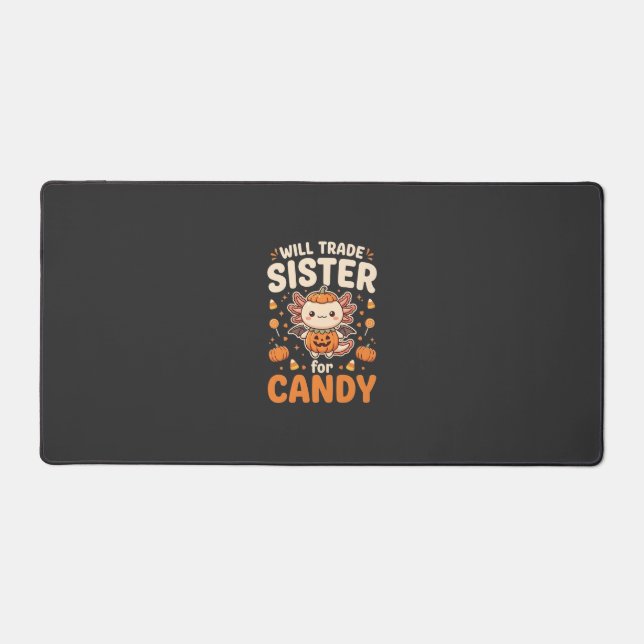 Axolotl Halloween Candy Trade Vector Design_1 Desk Mat (Front)