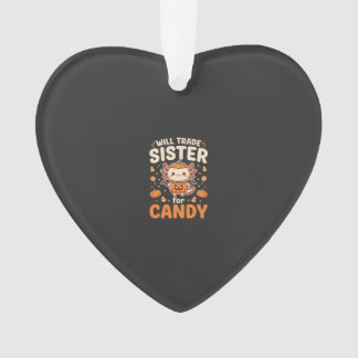 Axolotl Halloween Candy Trade Vector Design_1 Ornament