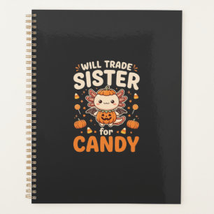 Axolotl Halloween Candy Trade Vector Design_1 Planner