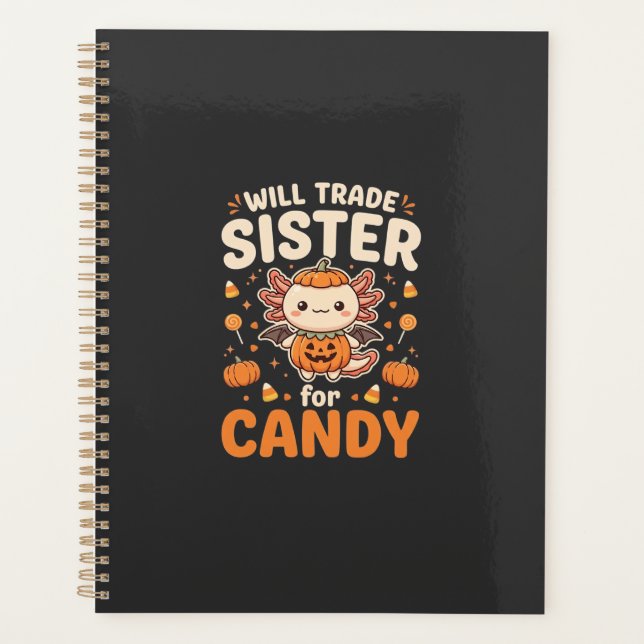 Axolotl Halloween Candy Trade Vector Design_1 Planner (Front)