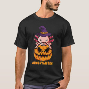 Axolotl Halloween Costume With Pumpkin T-Shirt