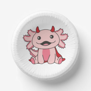 Axolotl Halloween Cute Devil Kids Witches Costume Paper Plate