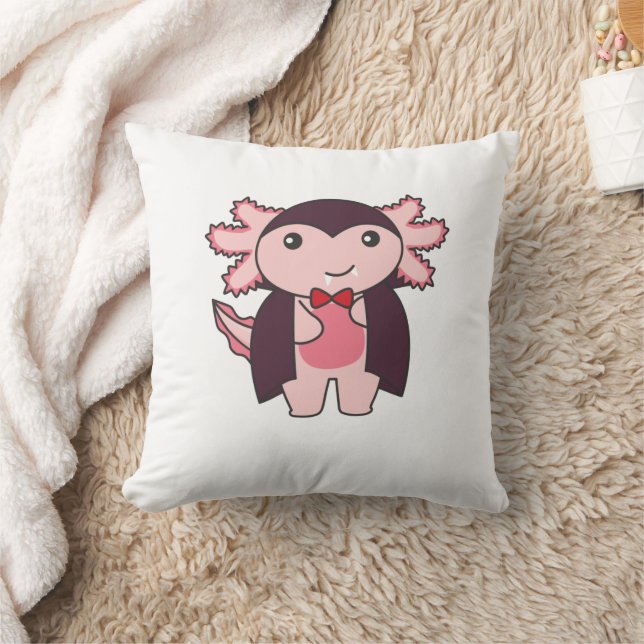 Axolotl Halloween Cute Devil Vampire Costume Cushion (Blanket)