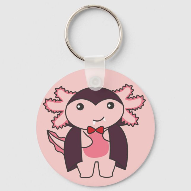 Axolotl Halloween Cute Devil Vampire Costume Keych Key Ring (Front)