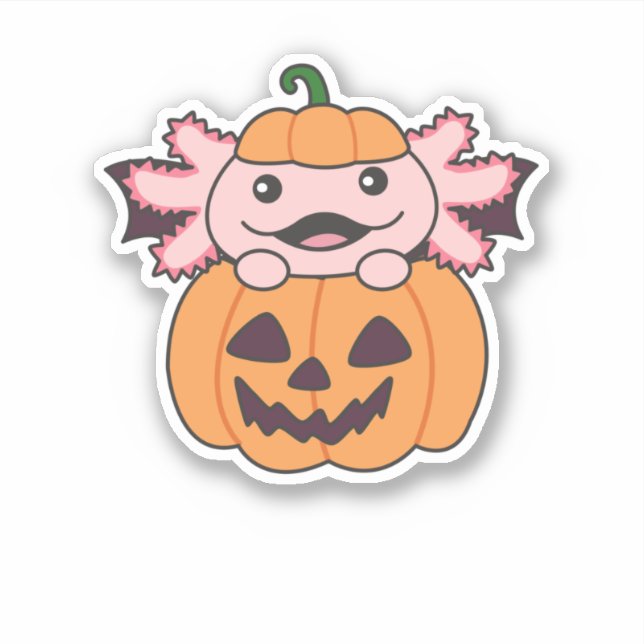 Axolotl Halloween Pumpkin Bat Costume (Front)