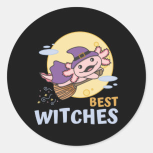 Axolotl Halloween Witch Kids Witches Best Witches Classic Round Sticker