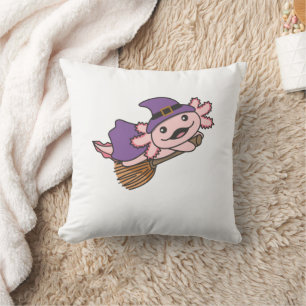 Axolotl Halloween Witch Kids Witches Costume Cushion