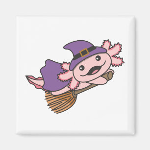Axolotl Halloween Witch Kids Witches Costume Magnet