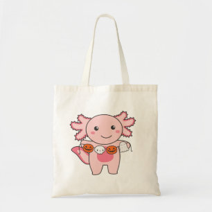 Axolotl Happy Halloween Pumpkin Bat Costume Tote B Bag