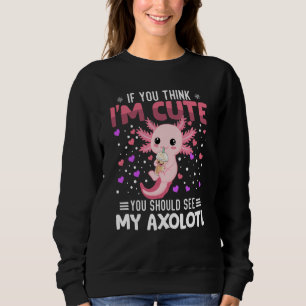 Axolotl Heart Valentine's Day Animal For Womens Ki Sweatshirt