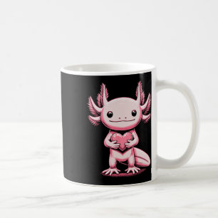 Axolotl Holding Heart Valentine's Day Cute Valenti Coffee Mug