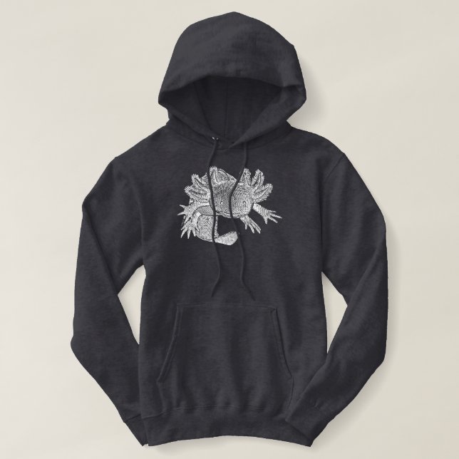 Axolotl Hoodie - WHITE (Design Front)