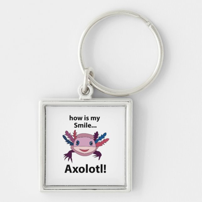 Axolotl How Is My Smile Funny Axolotl  Key Ring (Front)
