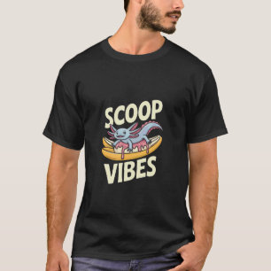 Axolotl Ice Cream Scoop Vibes Retro T-Shirt