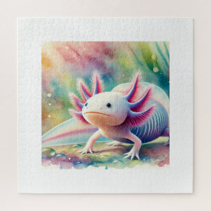 Axolotl in watercolor 061024AREF108 - Watercolor Jigsaw Puzzle