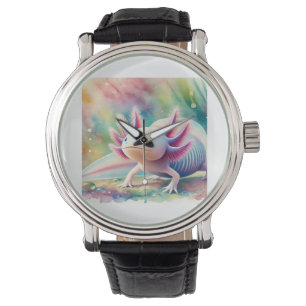 Axolotl in watercolor 061024AREF108 - Watercolor Watch