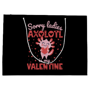 Axolotl is my valentine large gift bag