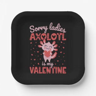 Axolotl is my valentine paper plate