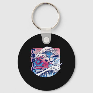 Axolotl Is Surfing Japanese Great Wave Axolotl Ani Key Ring