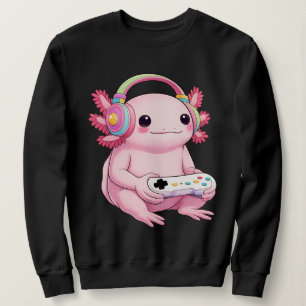 Axolotl Japanese Gamer Frog Art Men Women Boys Fun Sweatshirt