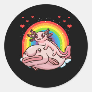 Axolotl Kawaii Blobfish Classic Round Sticker