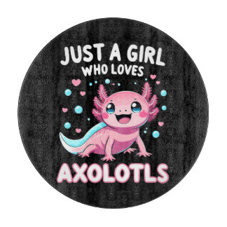 Axolotl Kawaii Just A Girl Who Loves Axolotls Cutting Board