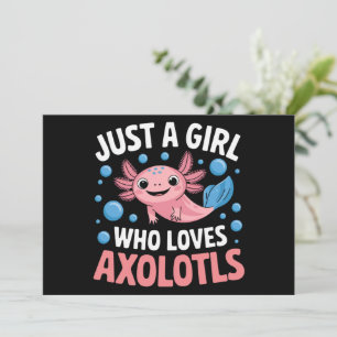 Axolotl Kawaii Just A Girl Who Loves Axolotls  Invitation