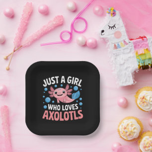Axolotl Kawaii Just A Girl Who Loves Axolotls Paper Plate