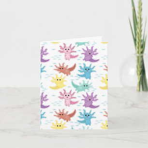 Axolotl Kids Cute Salamander Pattern Card