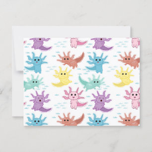 Axolotl Kids Cute Salamander Pattern Postcard
