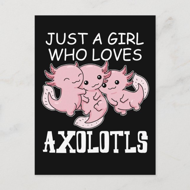 Axolotl Kids Kawaii Axolotl Gift Girls Axolotl Postcard (Front)
