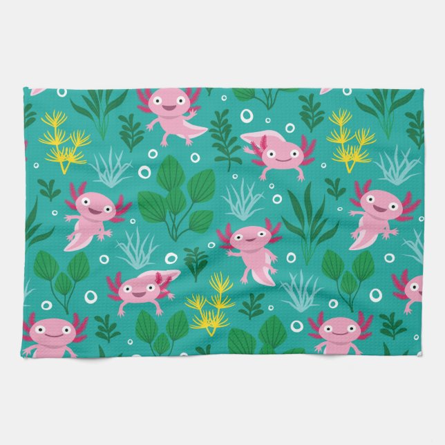 Axolotl Kitchen Towel (Horizontal)