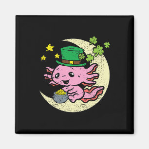 Axolotl Leprechaun Hat St Patricks Day Shamrock Cl Magnet