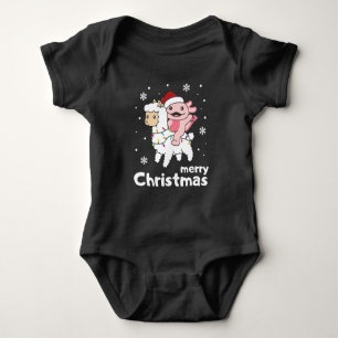 Axolotl Llama Alpaca Merry Christmas Animals Baby Bodysuit