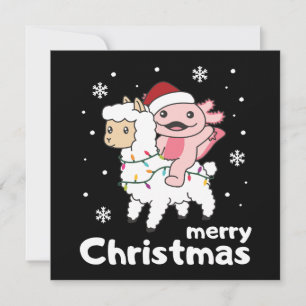 Axolotl Llama Alpaca Merry Christmas Animals Holiday Card