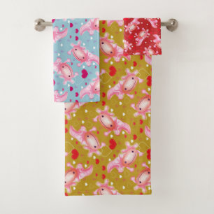 Axolotl Love  Bath Towel Set