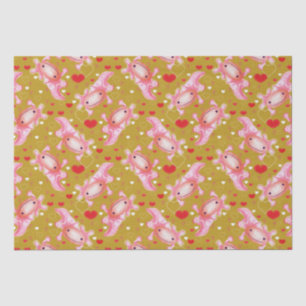 Axolotl Love mustard Tissue Paper