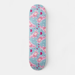 Axolotl Love pink  Skateboard