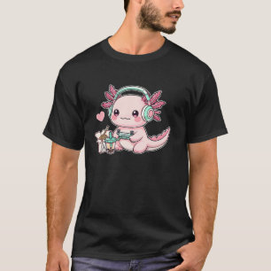 Axolotl Lover Headphone Gamer Cute Chibi Axolotl G T-Shirt