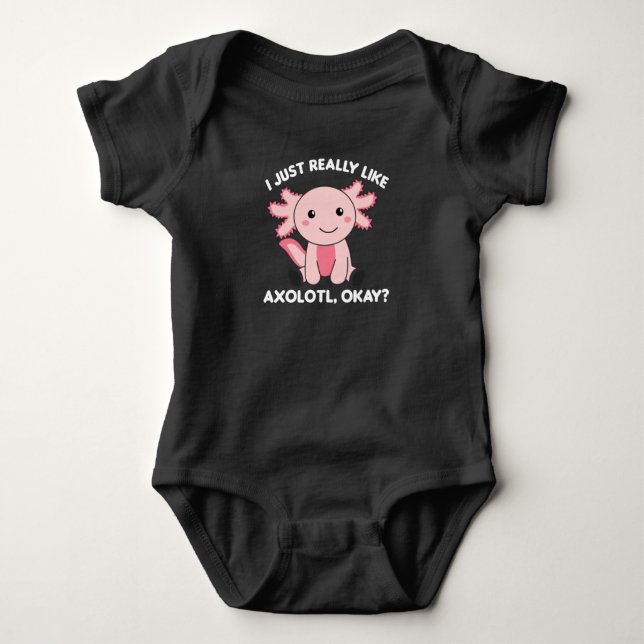 Axolotl Lovers Cute Animals For Kids Pink Baby Bodysuit (Front)