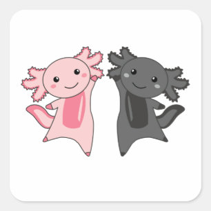 Axolotl Lovers Cute Animals For Kids Pink Square S Sticker