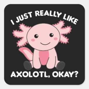 Axolotl Lovers Cute Animals For Kids Pink Square S Sticker