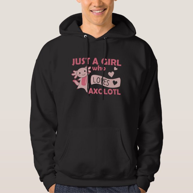 Axolotl Lovers Sweet Animals For Girls Pink Hoodie (Front)