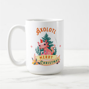 Axolotl Merry Christmas Cute Santa Hat Coffee Mug