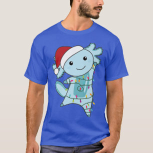 Axolotl Merry Christmas Fairy Lights Sweet Animals T-Shirt