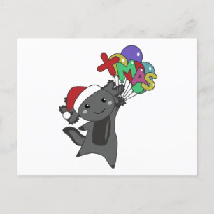 Axolotl Merry Christmas Winter Animals Axolotl Postcard