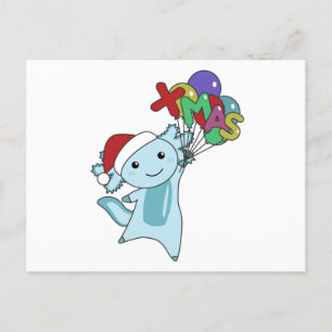 Axolotl Merry Christmas Winter Animals Axolotl Postcard
